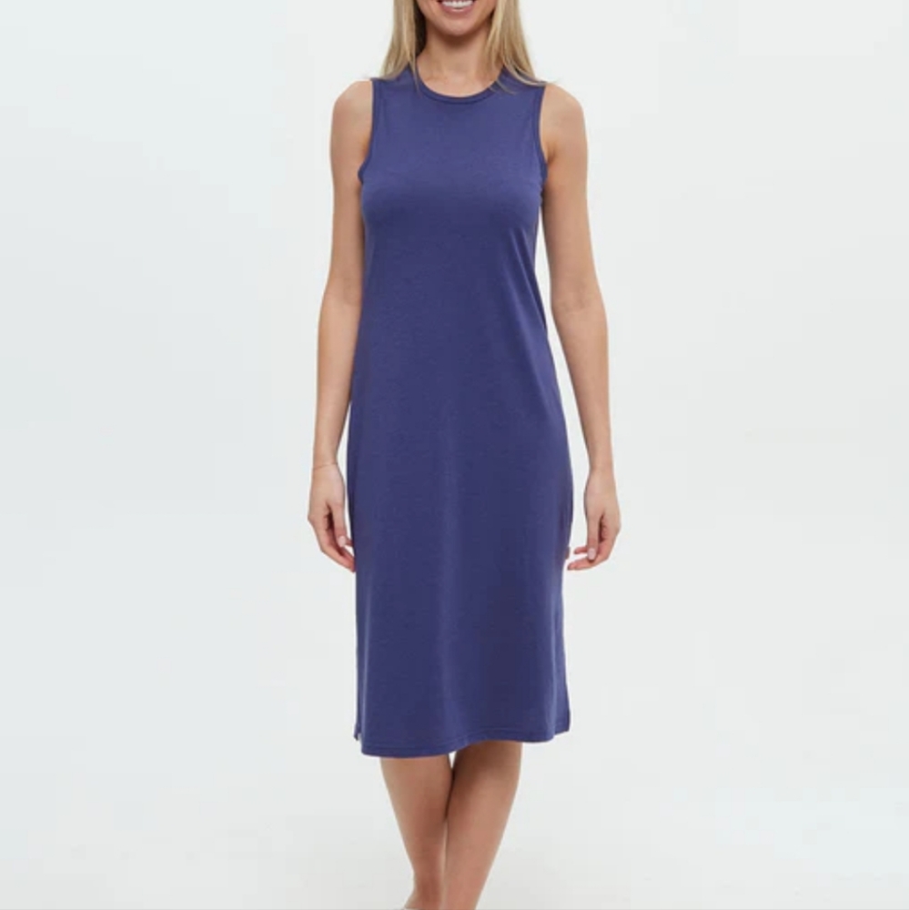 tentree Sleeveless Navy Midi Dress